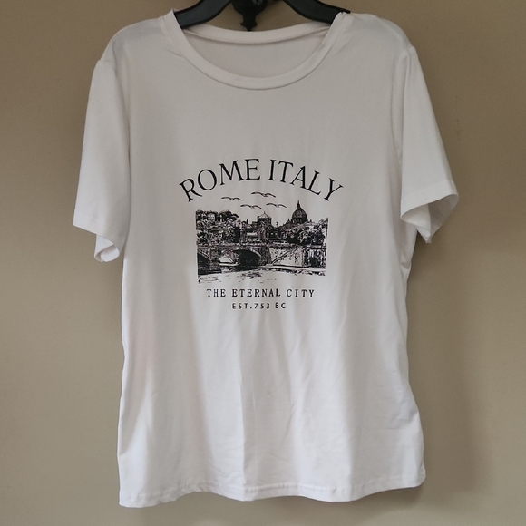 White Rome Italy Graphic T-Shirt - Picture 1 of 1